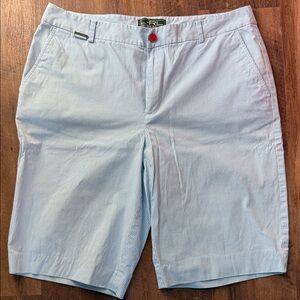 RLX Ralph Lauren Light Blue Pinstripe Flat-Front Shorts